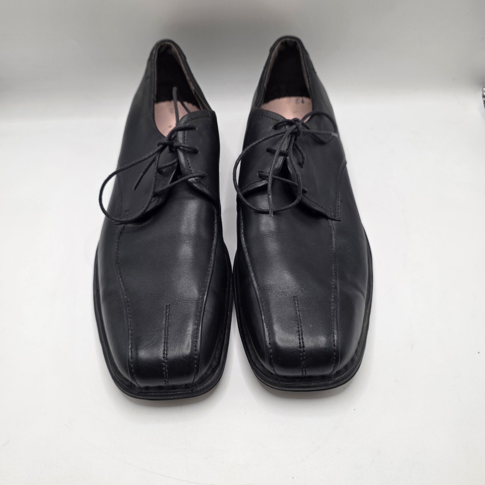 Nunn Bush Leather Oxford Bicycle Toe Lace Up Dress Shoe Black Professional 12